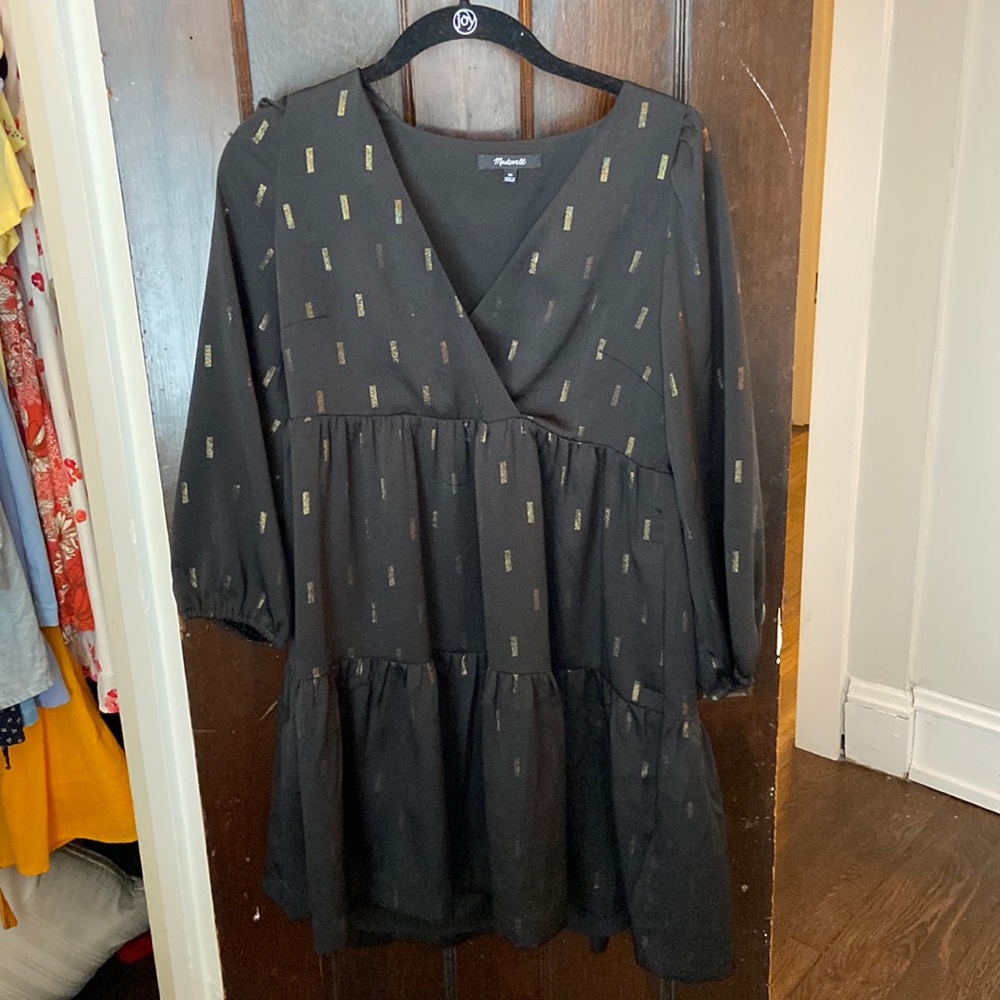 Madewell Black & Gold Dress